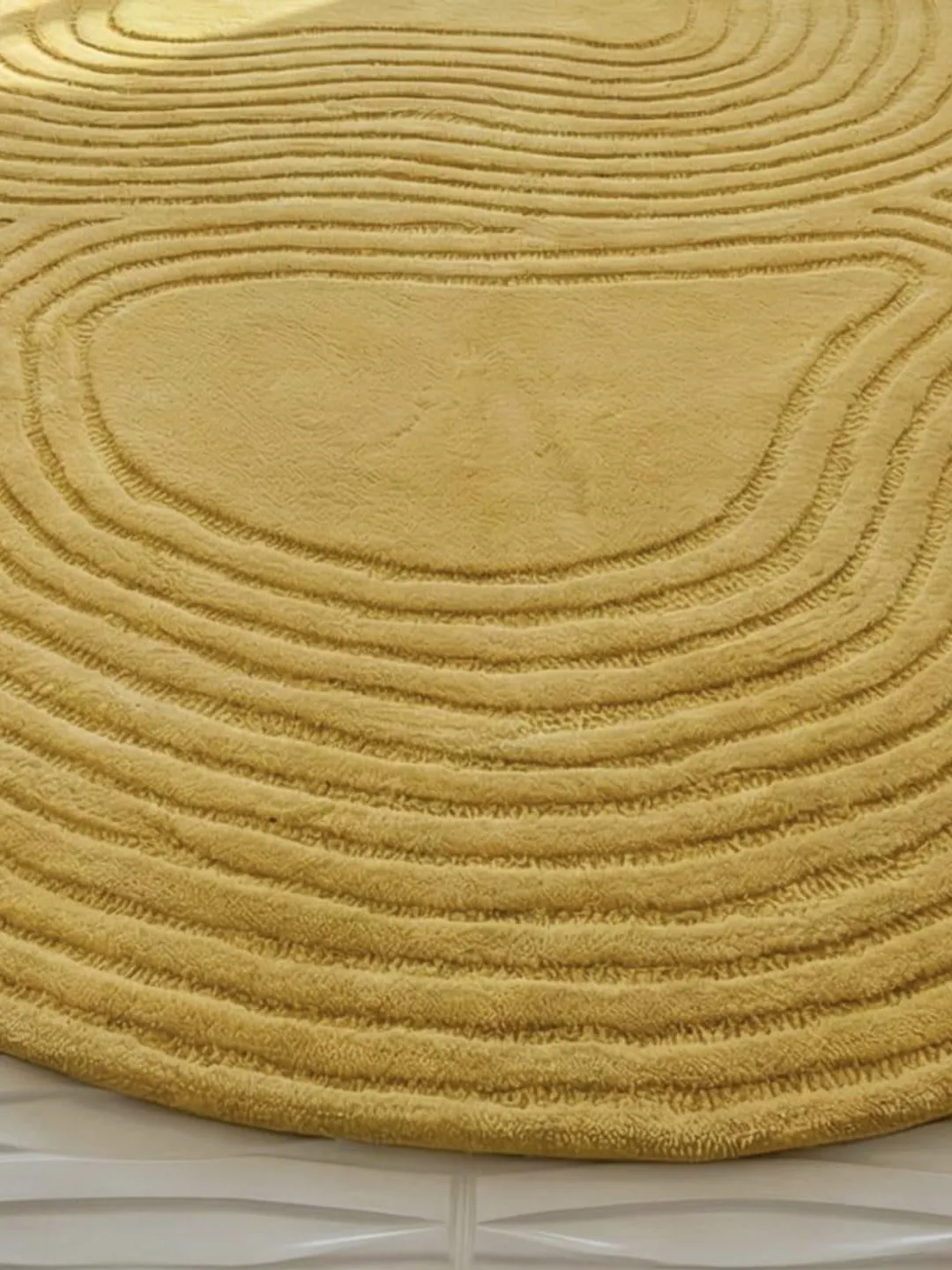 Handmade Tufted Rug | Large Yellow Abstract Area Rug | Modern Plush ...