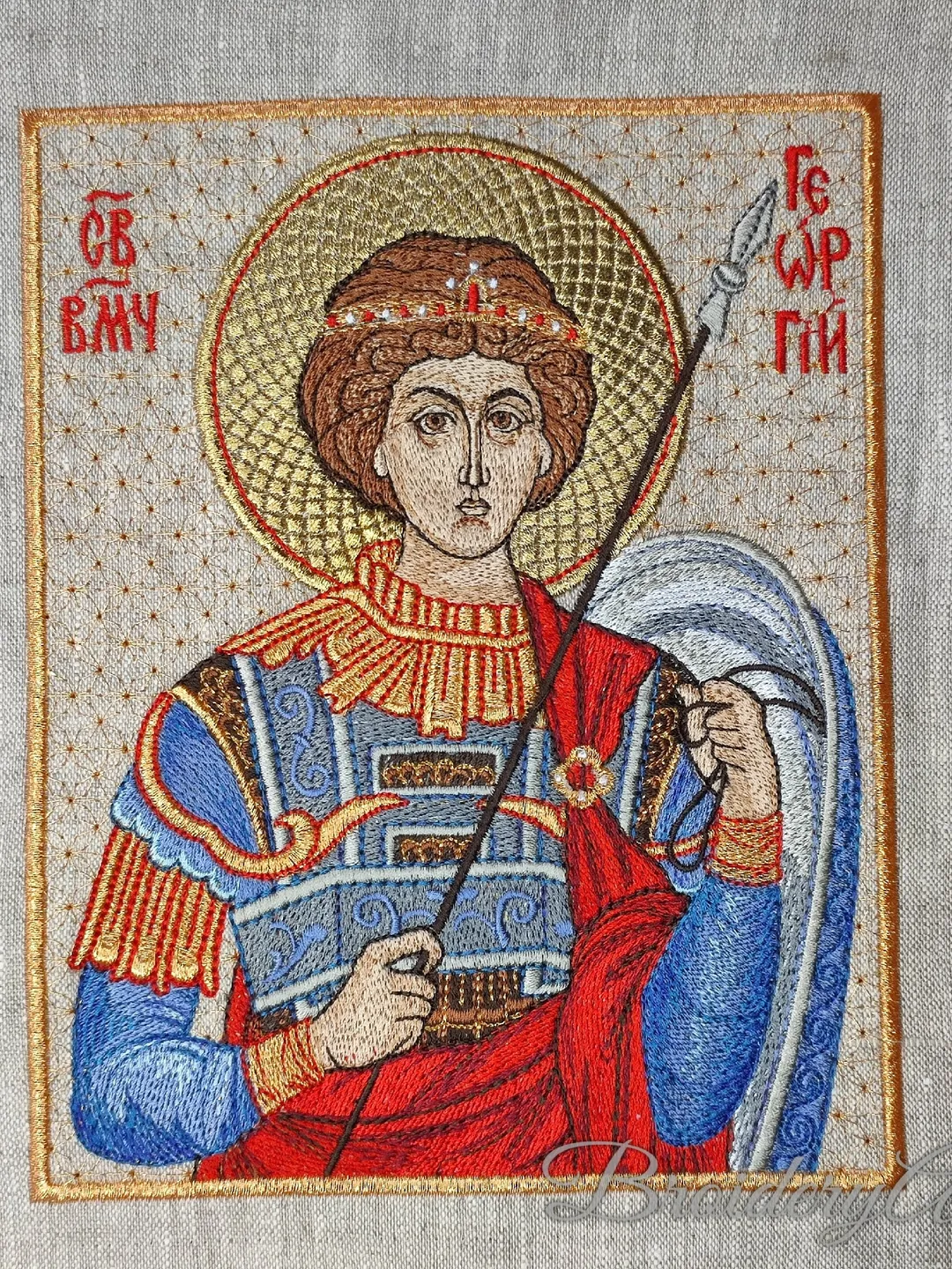 Saint George machine embroidery design