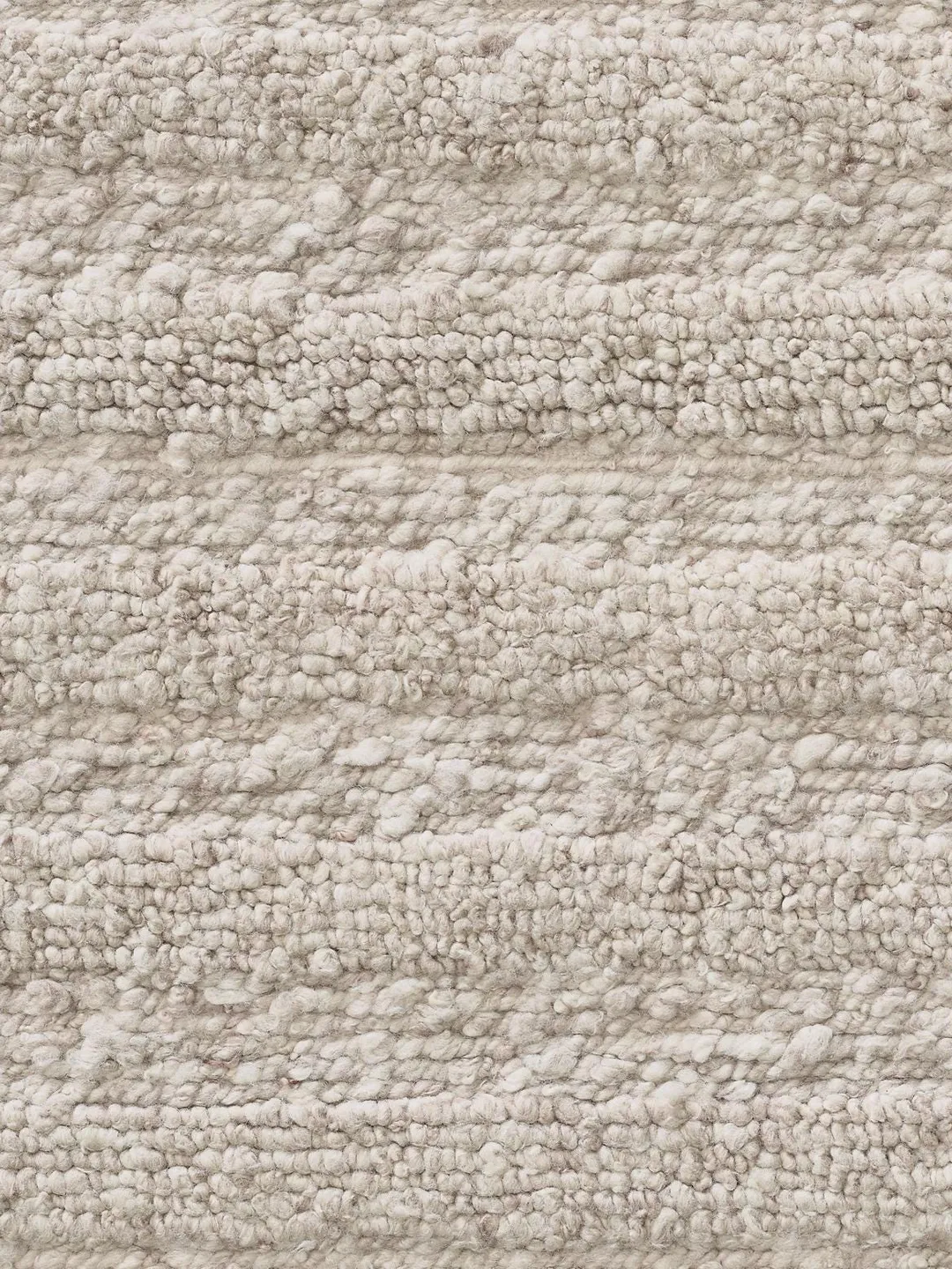 Handwoven New Zealand Wool Rug | Loop & Sumak Textured Ivory Carpet