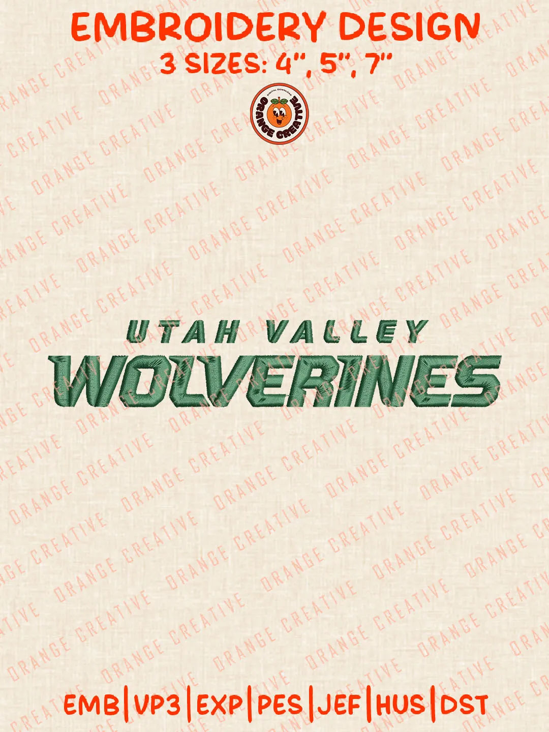 Utah Valley Wolverines Wordmark Logo Embroidery Files, NCAA Utah Valley Wolverines Team Embroidery Designs, Football Team Machine Embroidery Files, NCAA Utah Valley Wolverines Machine Embroidery, Digital Download