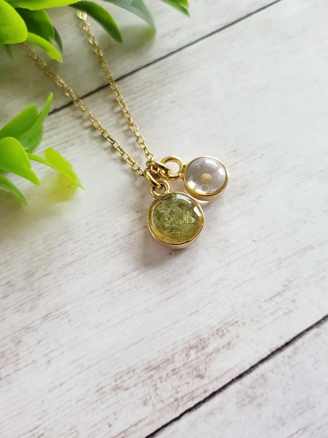 Gold Birthstone Necklace with Mustard Seed Faith Charm - Christian Jewelry for Women, Birthday Gift for Her