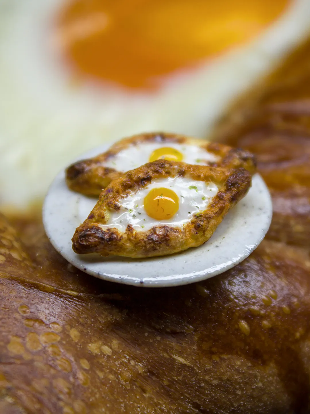 TUTORIAL Miniature khachapuri with egg from polymer clay