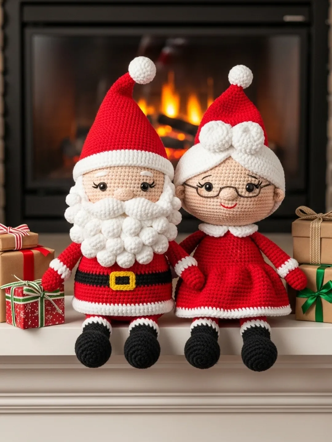 Santa & Mrs. Claus Crochet Dolls Pattern: Christmas Amigurumi (PDF Download) English