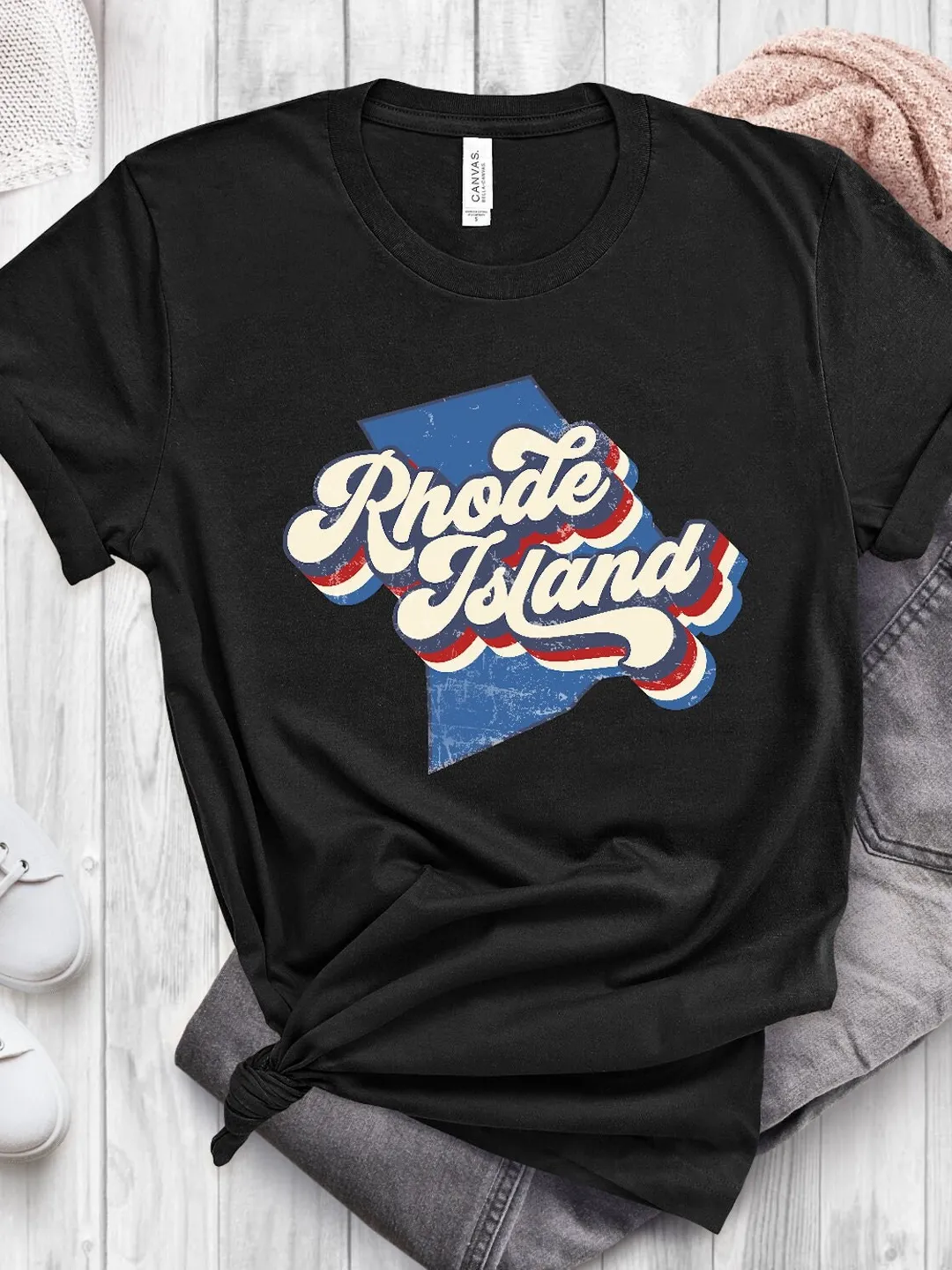 Vintage Rhode Island State Shirt, Retro Rhode Island College Student Tee