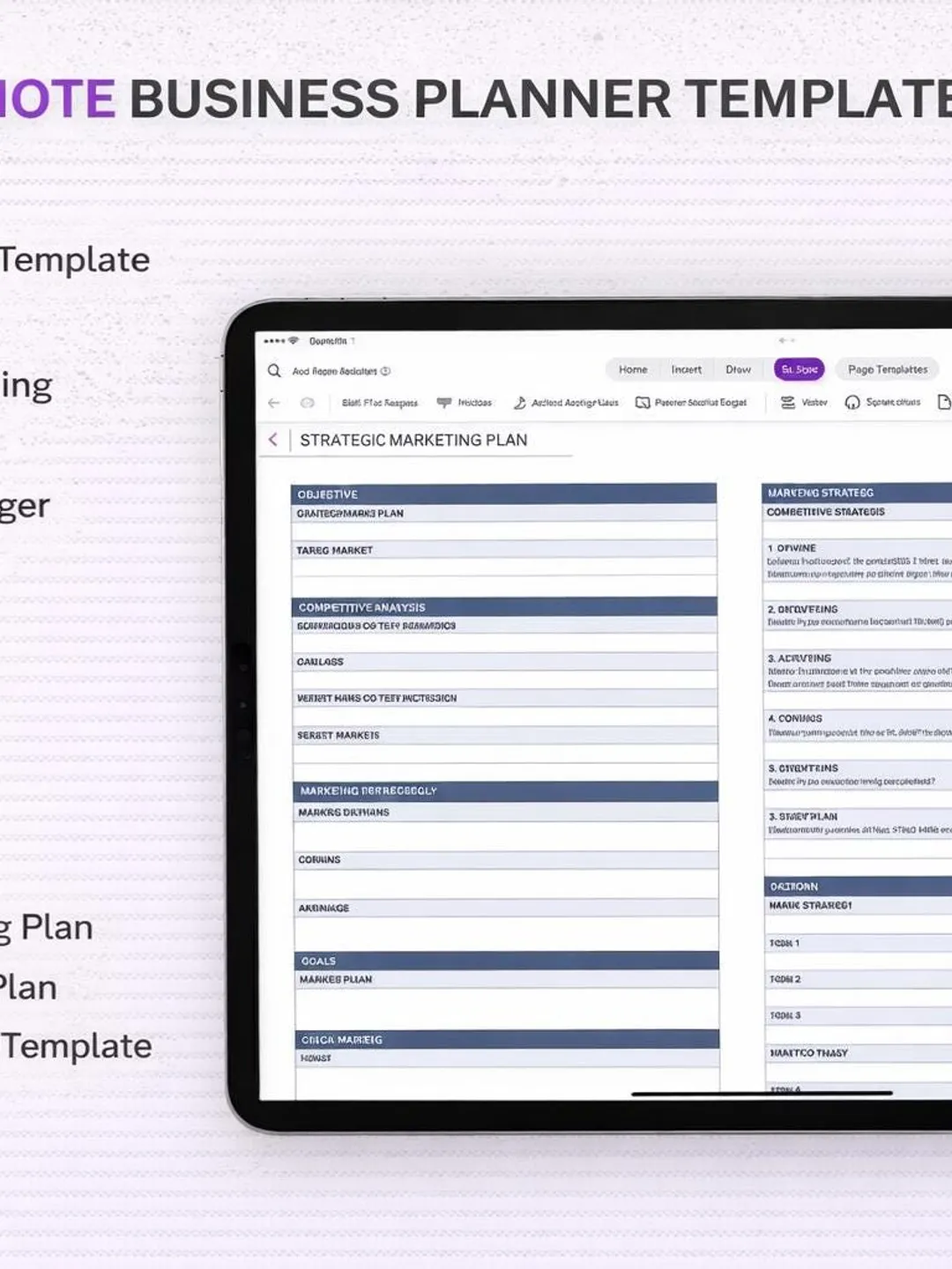 OneNote Business Planner Template | Digital Business Planner for ...