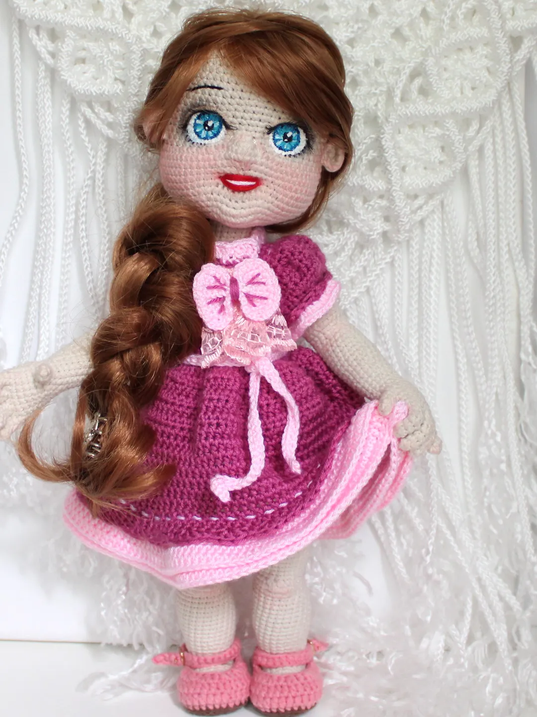 Dress doll crochet pattern PDF in English Crochet clothes for dolls 12 inch