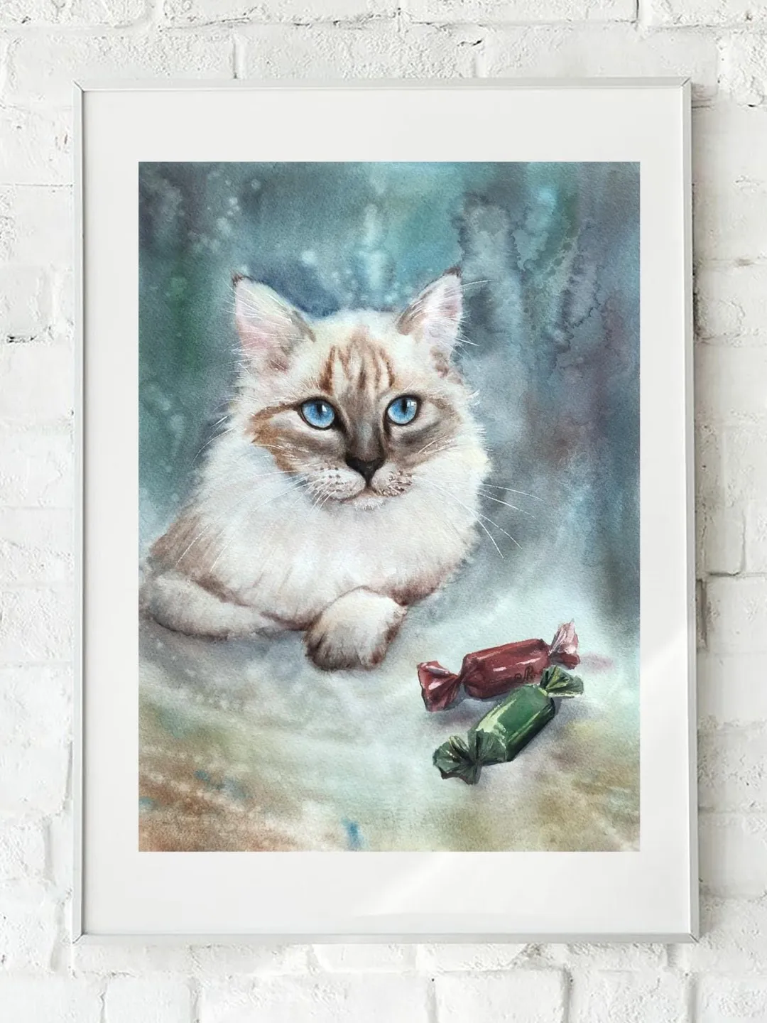 Kitty Painting Cats Original Painting Animals Watercolor Painting Cat Portrait