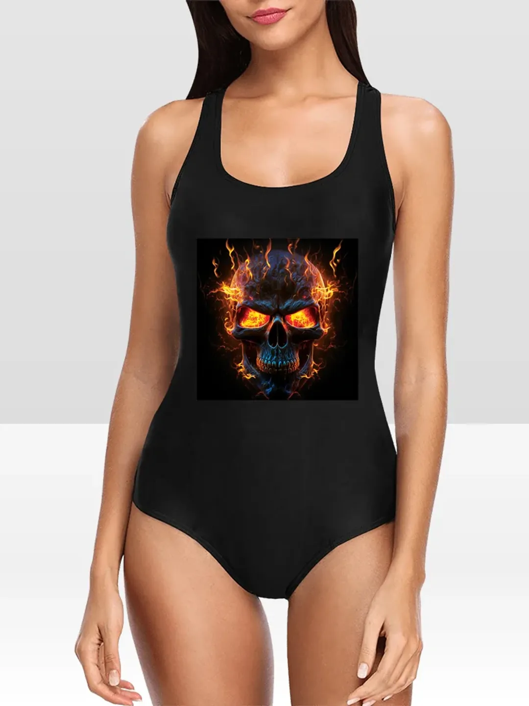 with Skull One Piece Swimsuit