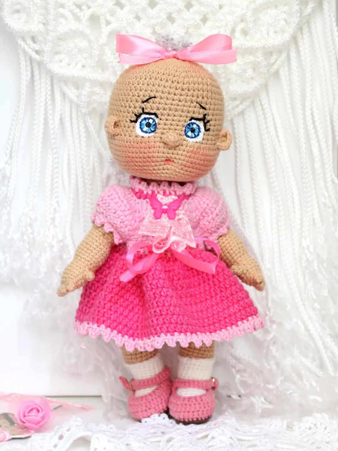 Dress baby doll crochet pattern PDF in English Doll baby clothes pattern