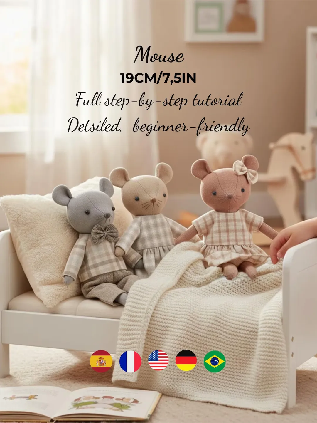 Mouse in Cheese house, PDF Pattern and Tutorial, SVG file