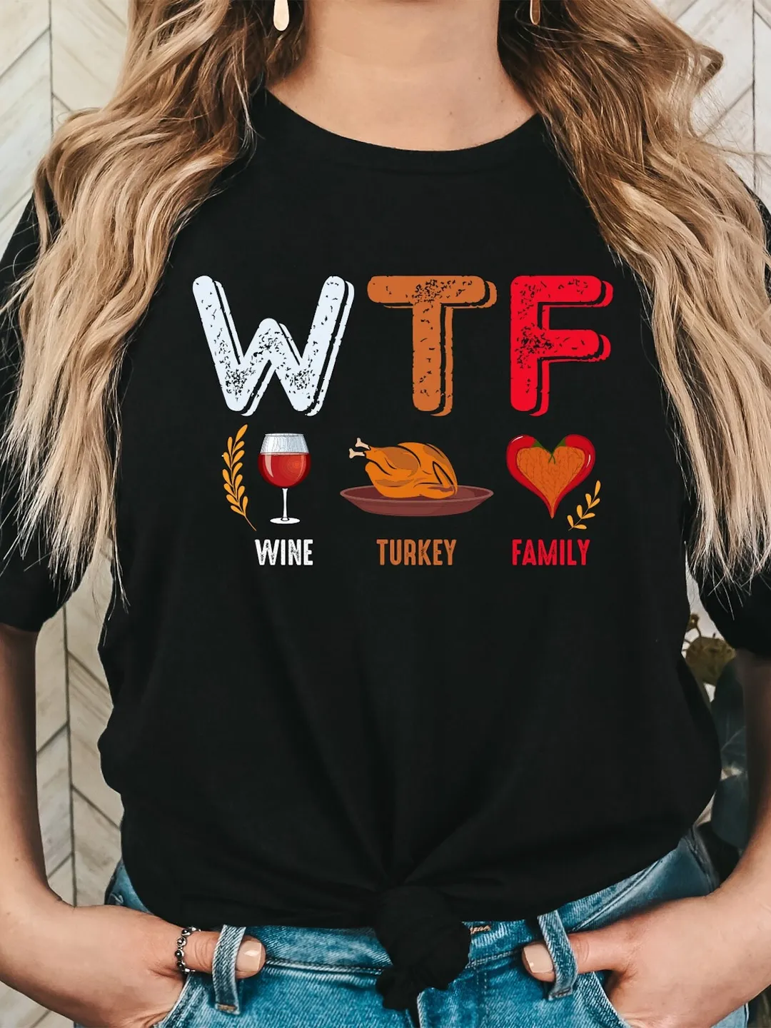 WTF Wine Turkey Family Shirt, Funny Thanksgiving Shirt, Thanksgiving Shirt, Funny Wine Drinking Shirt, Funny Thanksgiving T-shirt