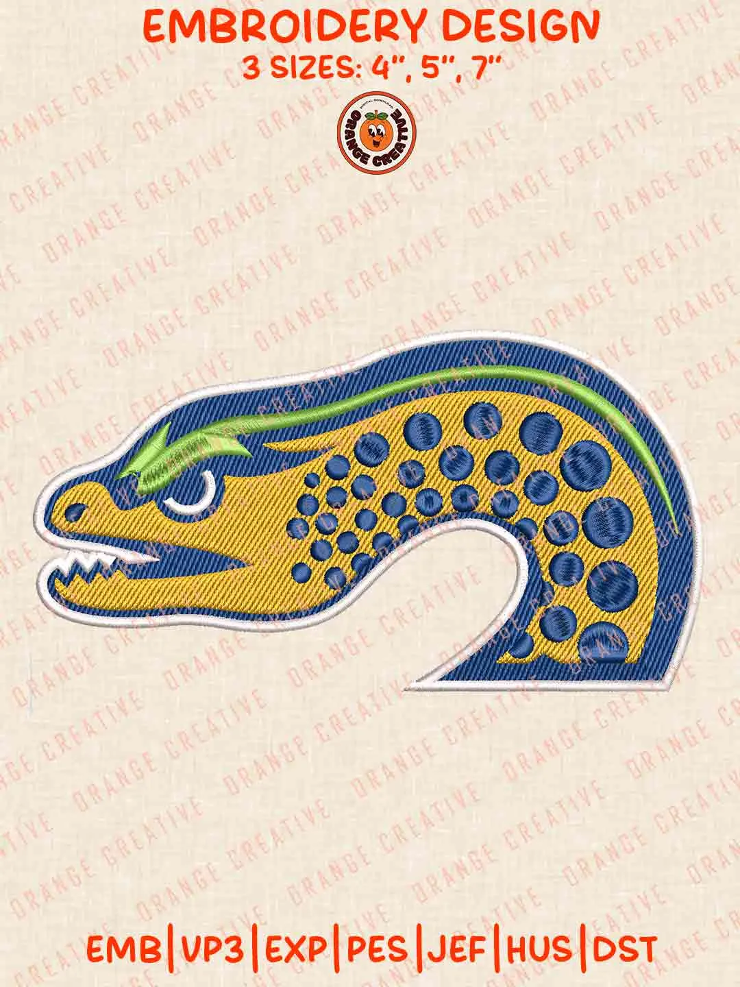 NRL Parramatta Eels Mascot Logos Embroidery Design, NRL Rugby Team Machine Embroidery Digitized Pes File, 4 Sizes, Custom Size, Instant Download