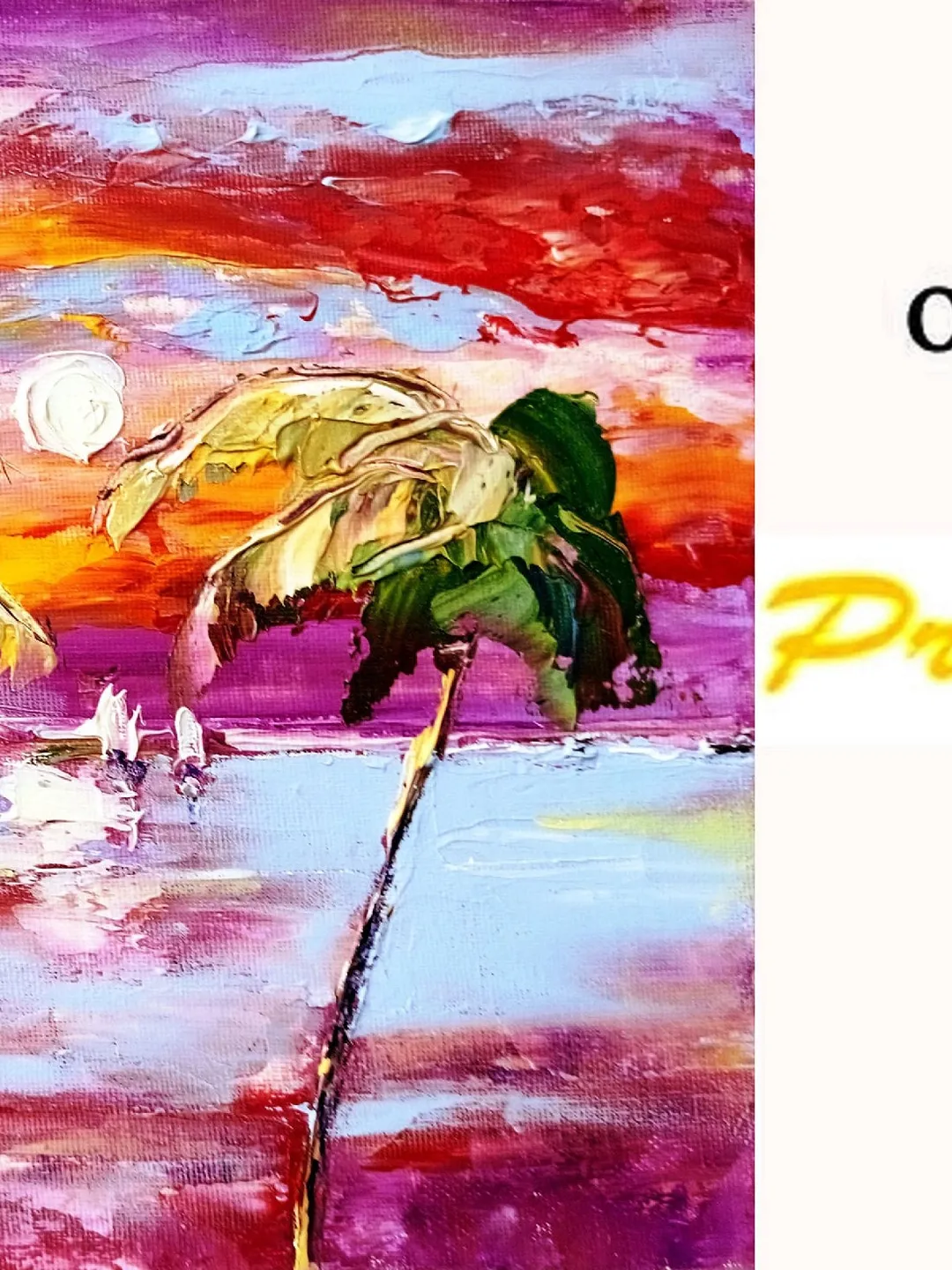 Hawaii Painting Palm Trees Original Art Seascape Impasto Oil Painting ...