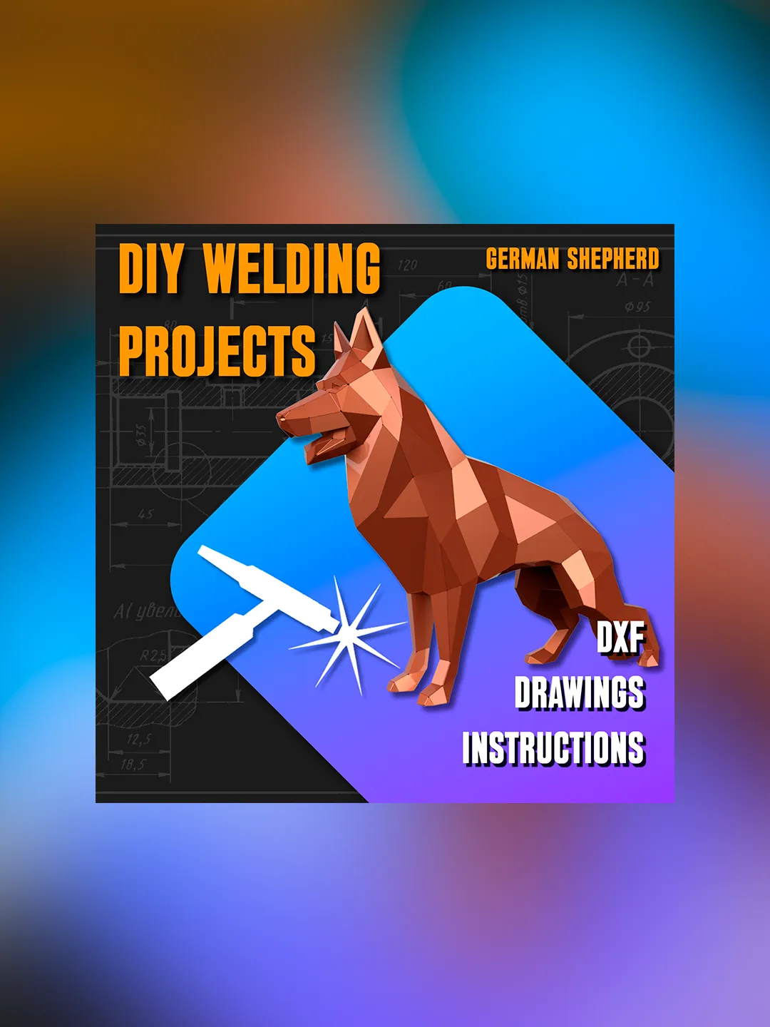 Welding Project Plans Drawings German Shepherd (DXF, PDF)