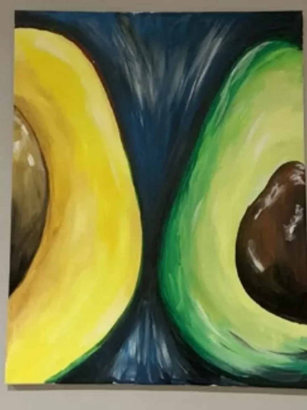 Painting on canvas "Avocado", acrylic, size 40 by 50 cm