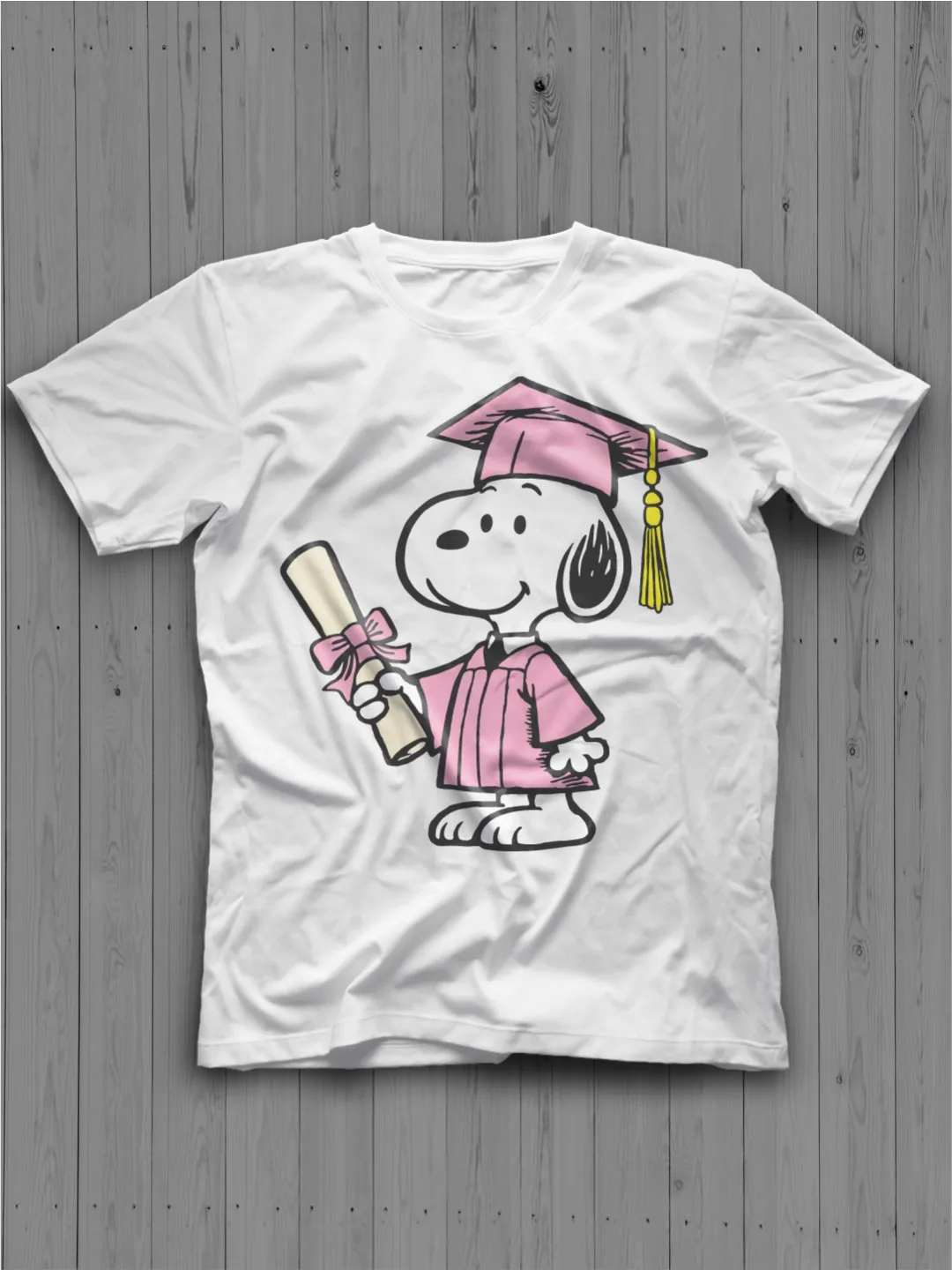 Snoopy Graduation PNG, Peanuts SVG Clipart Pink Cap
