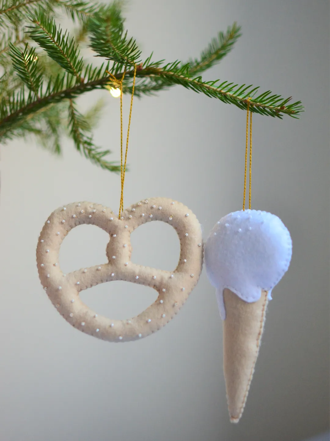 PDF Gingerbread Christmas Ornaments Pattern, Felt Christmas Decorations