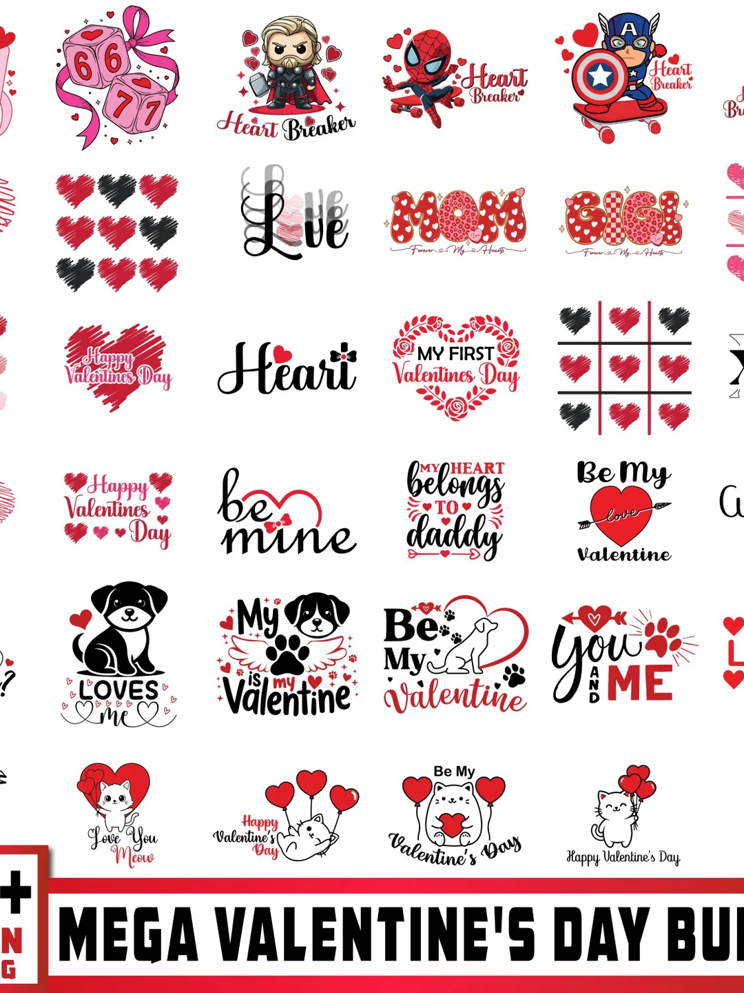 Mega Valentine's day svg png bundle, Valentine Shirts svg, Be Mine Svg ...