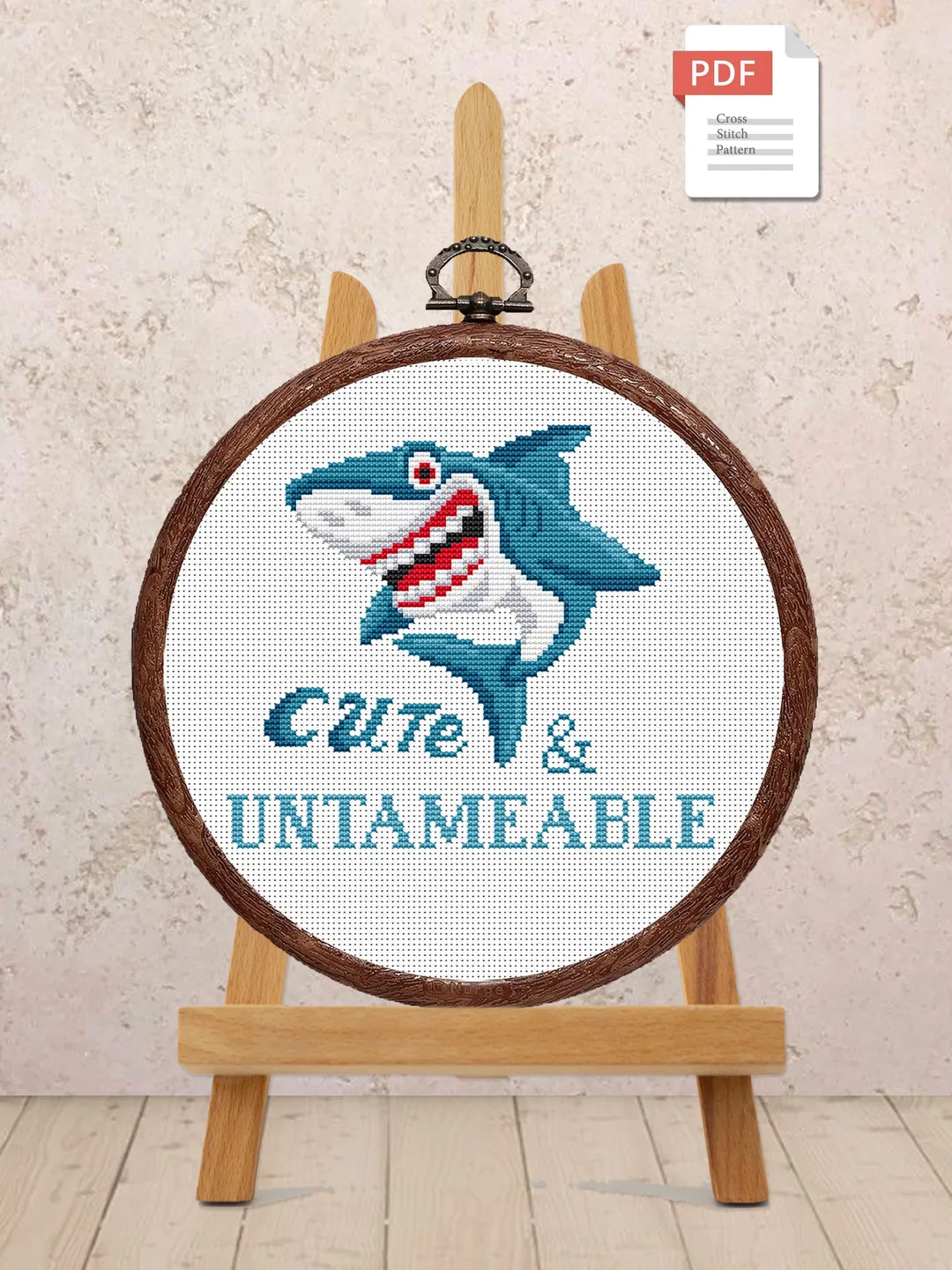 Cute And Untameable Cross Stitch Pattern, Shark Cross Stitch, Shark Pattern, Sea Cross Stitch Pattern, Baby Cross Stitch Patterns #bab003