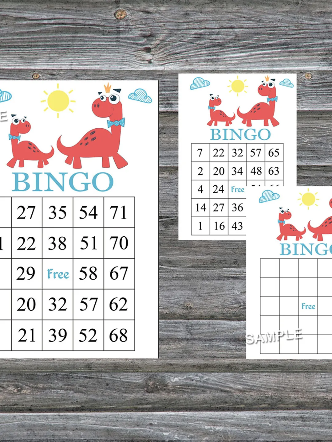 Red Dinosaur bingo cards,Dinosaur bingo game,Dinosaur printable bingo cards,60 Bingo Cards,INSTANT DOWNLOAD--328