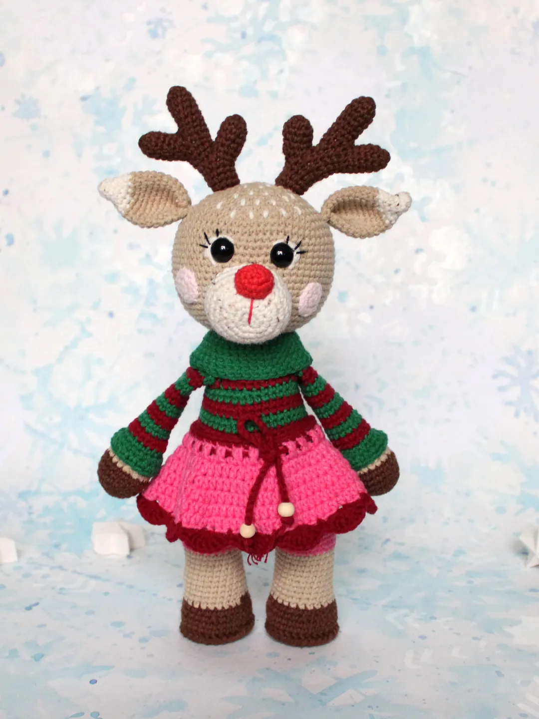 Crochet deer pattern PDF in English Amigurumi reindeer toy Christmas deer tutorial