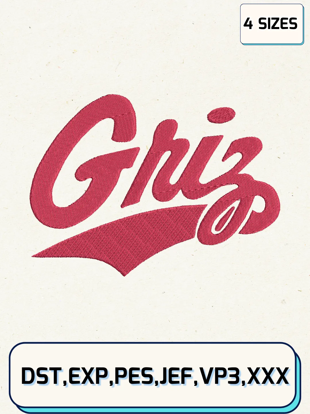 Montana Grizzlies Logos Embroidery Design Files, NCAA Logos Embroidery Designs, Machine Embroidery Files, 4 Sizes