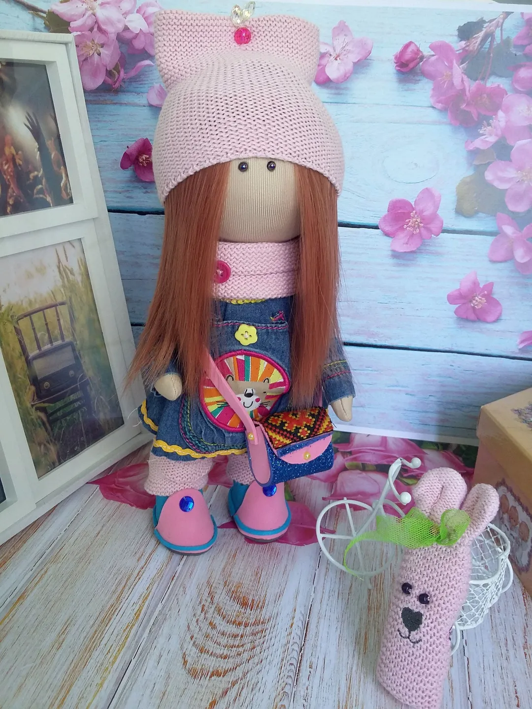 doll textile pink hair,Princess doll,baby lovey,cute baby,collectible doll,plush baby doll,rag doll,a pleasant present,fairy doll in clothes
