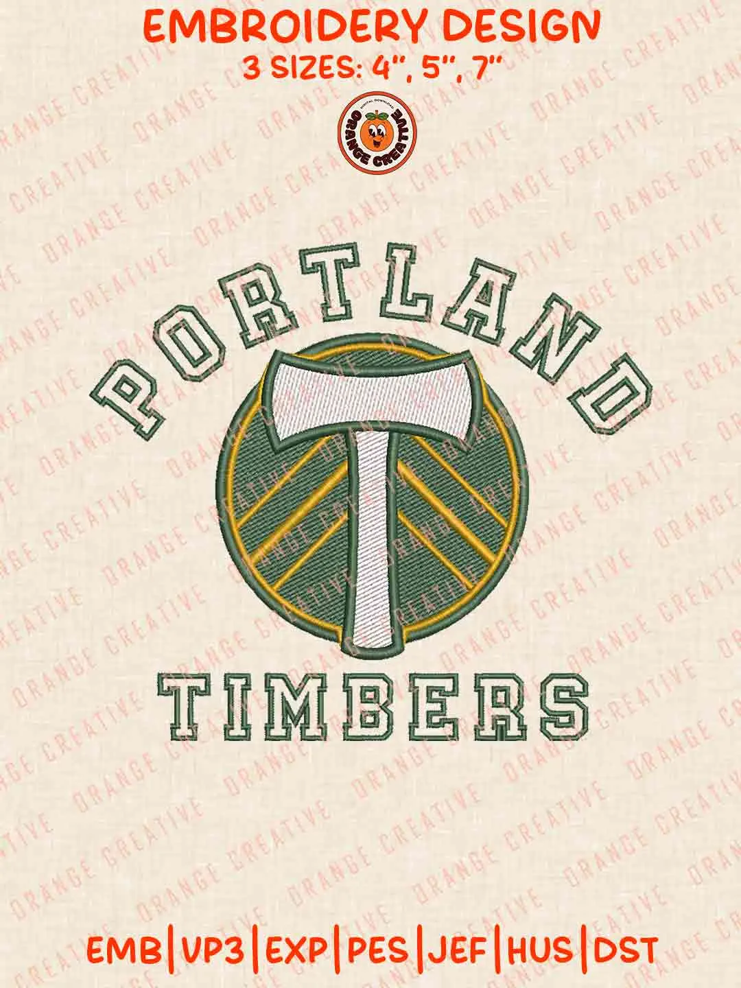 MLS Portland Timbers Wordmark Logo Embroidery Files, MLS Portland Timbers Embroidery Designs, League Soccer Machine Embroidery Files, MLS Portland Timbers Machine Embroidery, 3 sizes, Digital Download