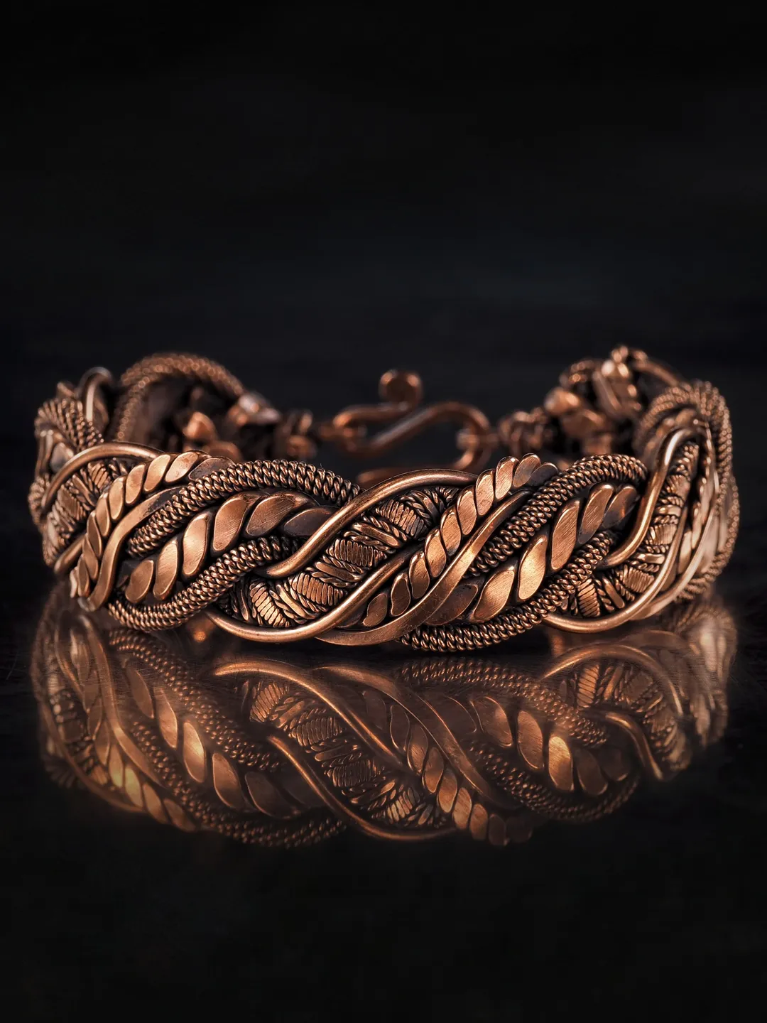 Copper wire wrapped bracelet for woman 7th Anniversary gift Small size bracelet