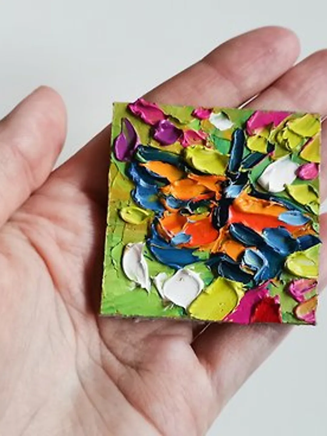 Monarch Butterfly Painting Original Art Small Impasto Oil Painting