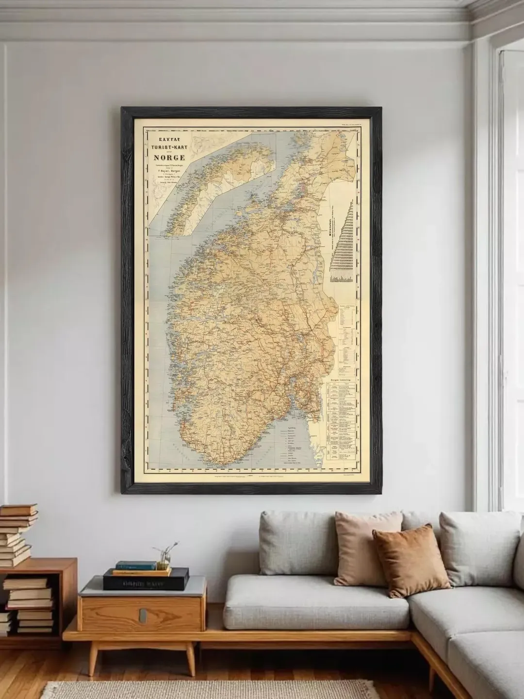 Vintage Norway Map 1889 | Antique Nordic Wall Print