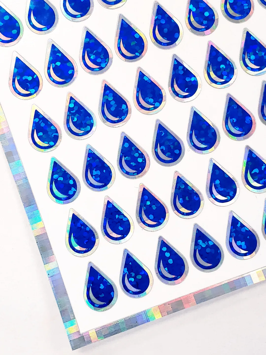 Waterdrops Sticker Design Blue Water drop Stickers, set of 136 sparkly blue raindrop vinyl decals ...