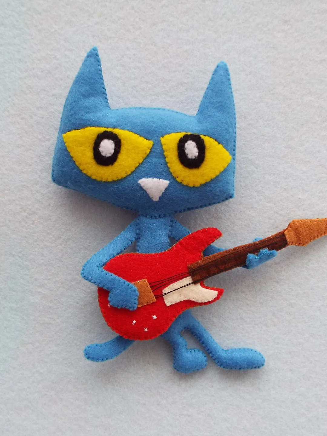 Pete the cat with a guitar, toy felt