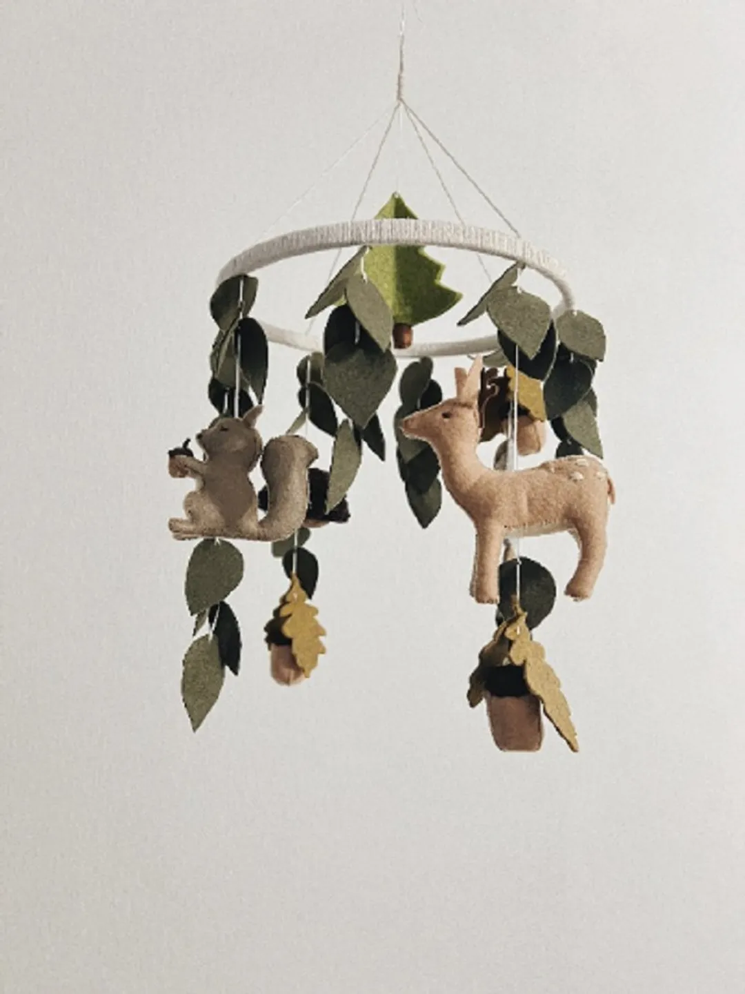 Mobile baby nursery decor woodland, forest deer crib mobile, expecting mom gift