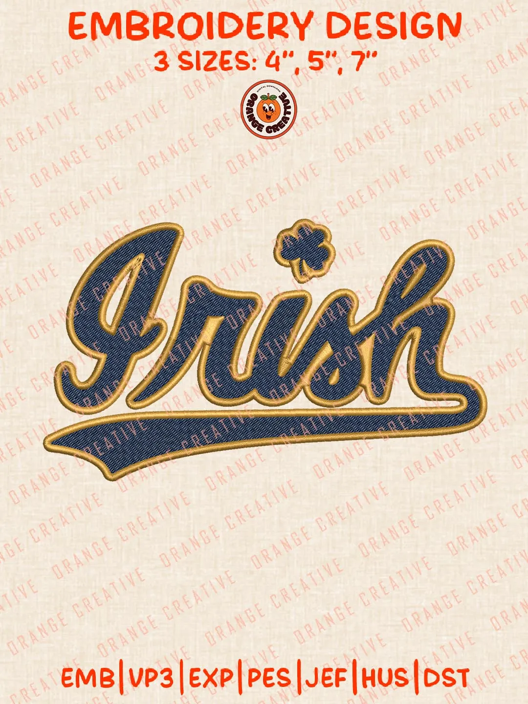 Notre Dame Fighting Irish Text Embroidery Design Files, NCAA Logos Embroidery Designs, NCAA Notre Dame Machine Embroidery Files, 3 Sizes, Custom Sizes, Instant Download