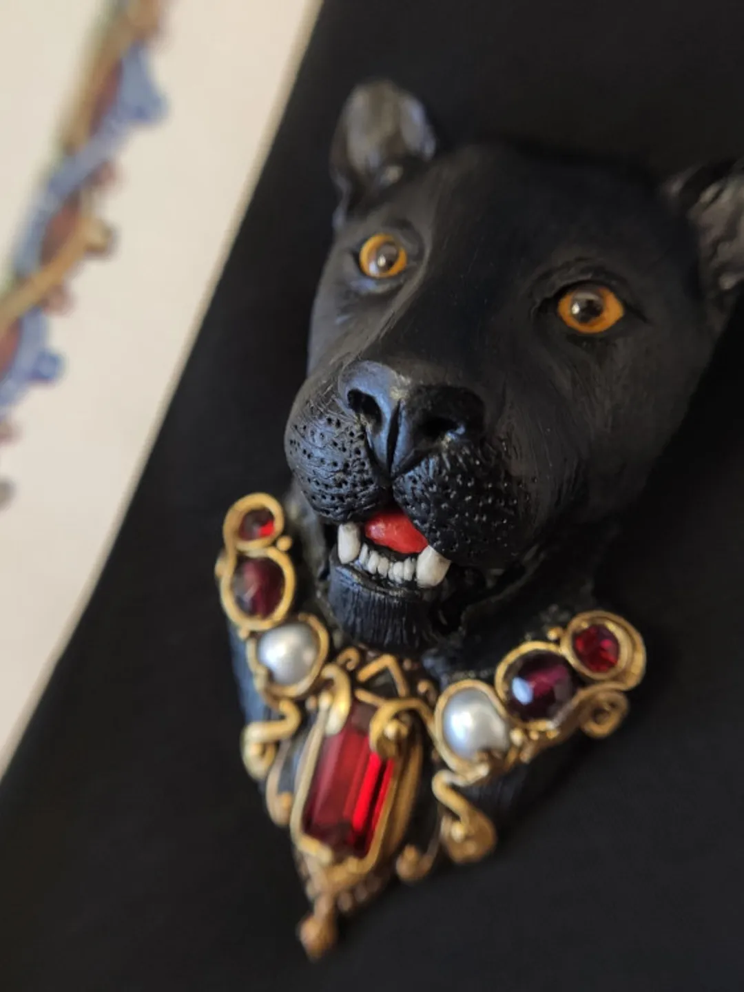 Brooch Black Panter, Cat brooch, vintage pin brooch,