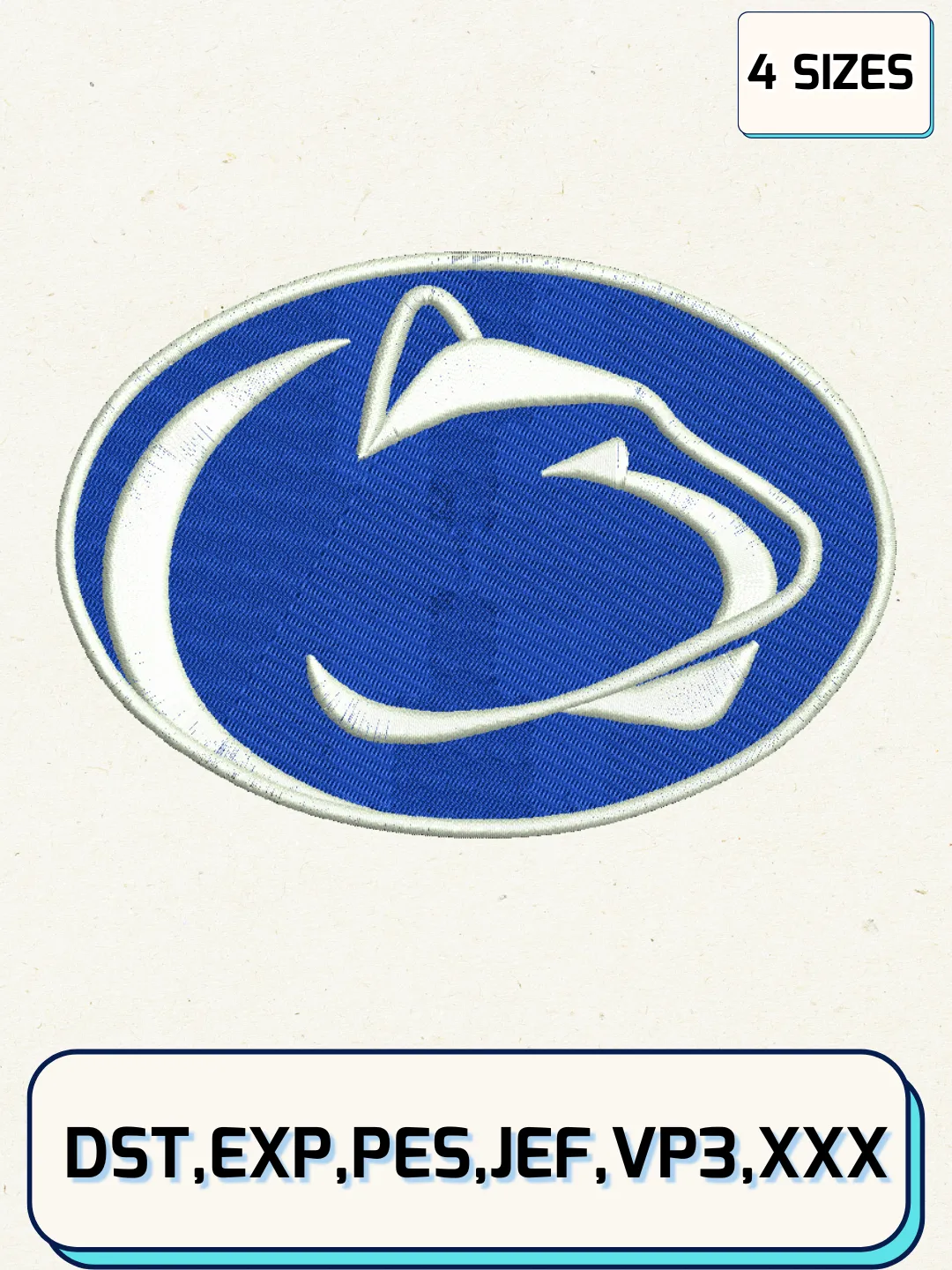 Penn State Nittany Lions Logos Embroidery Design Files, NCAA Logos Embroidery Designs, Machine Embroidery Files, 4 Sizes