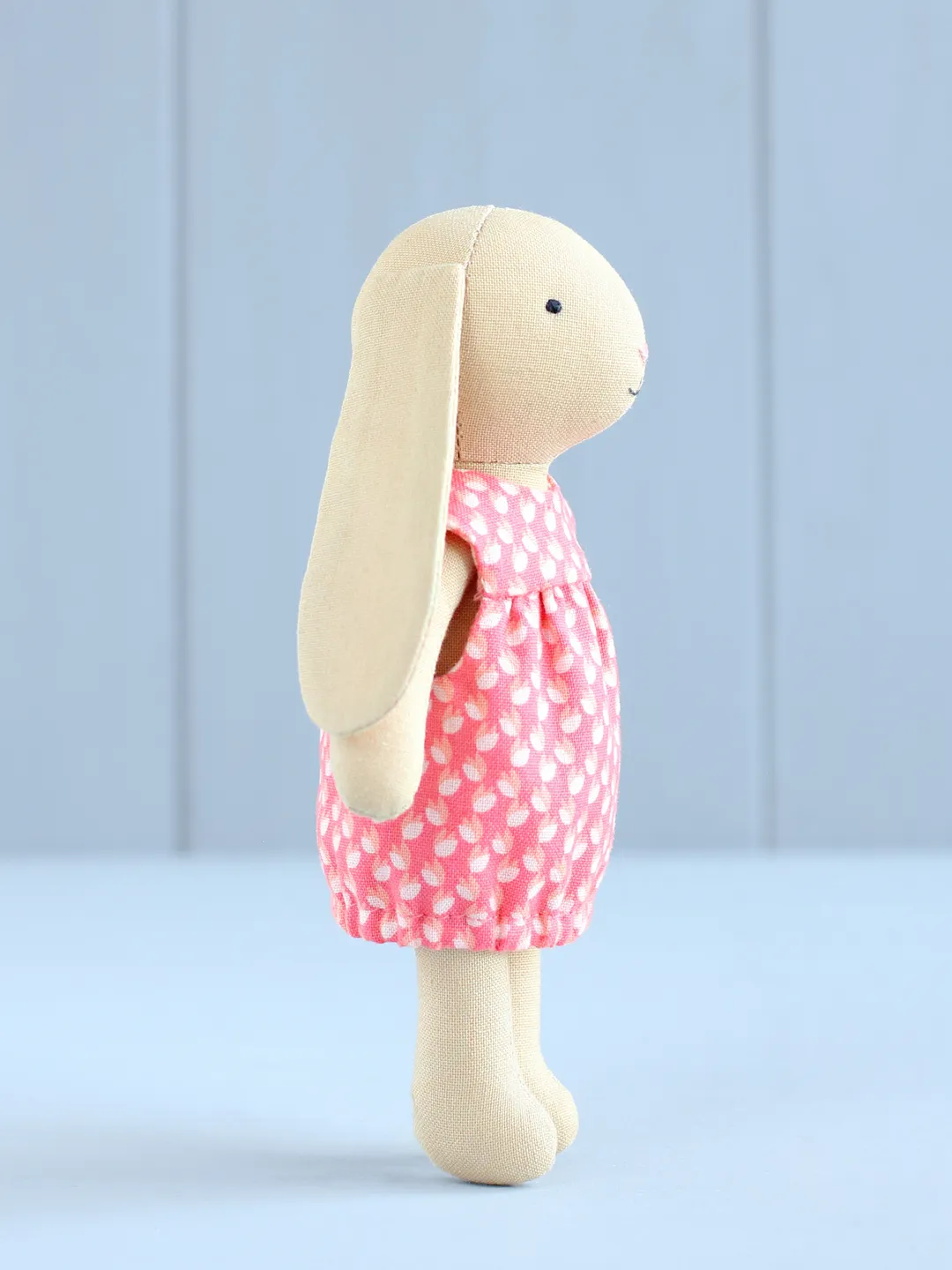 Stuffed Rabbit Dress Pattern 2 PDF Two Mini Bunnies in Dress and Romper Sewing Patterns Bundle