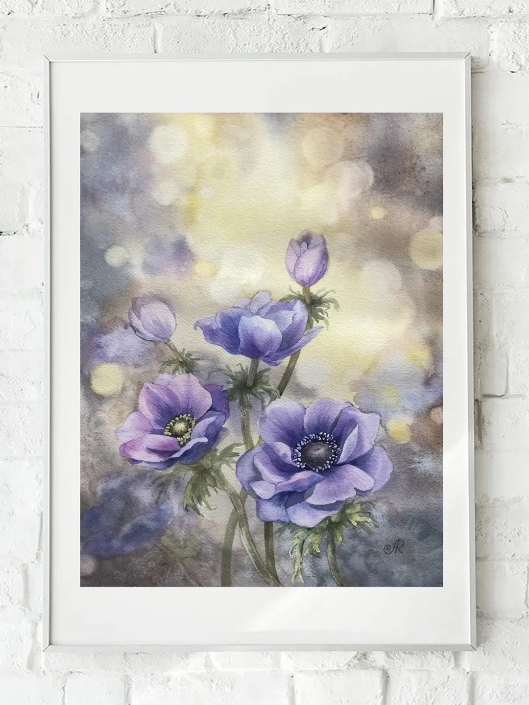 Flowers Original Painting Anemones Painting Floral Watercolor Wall Art