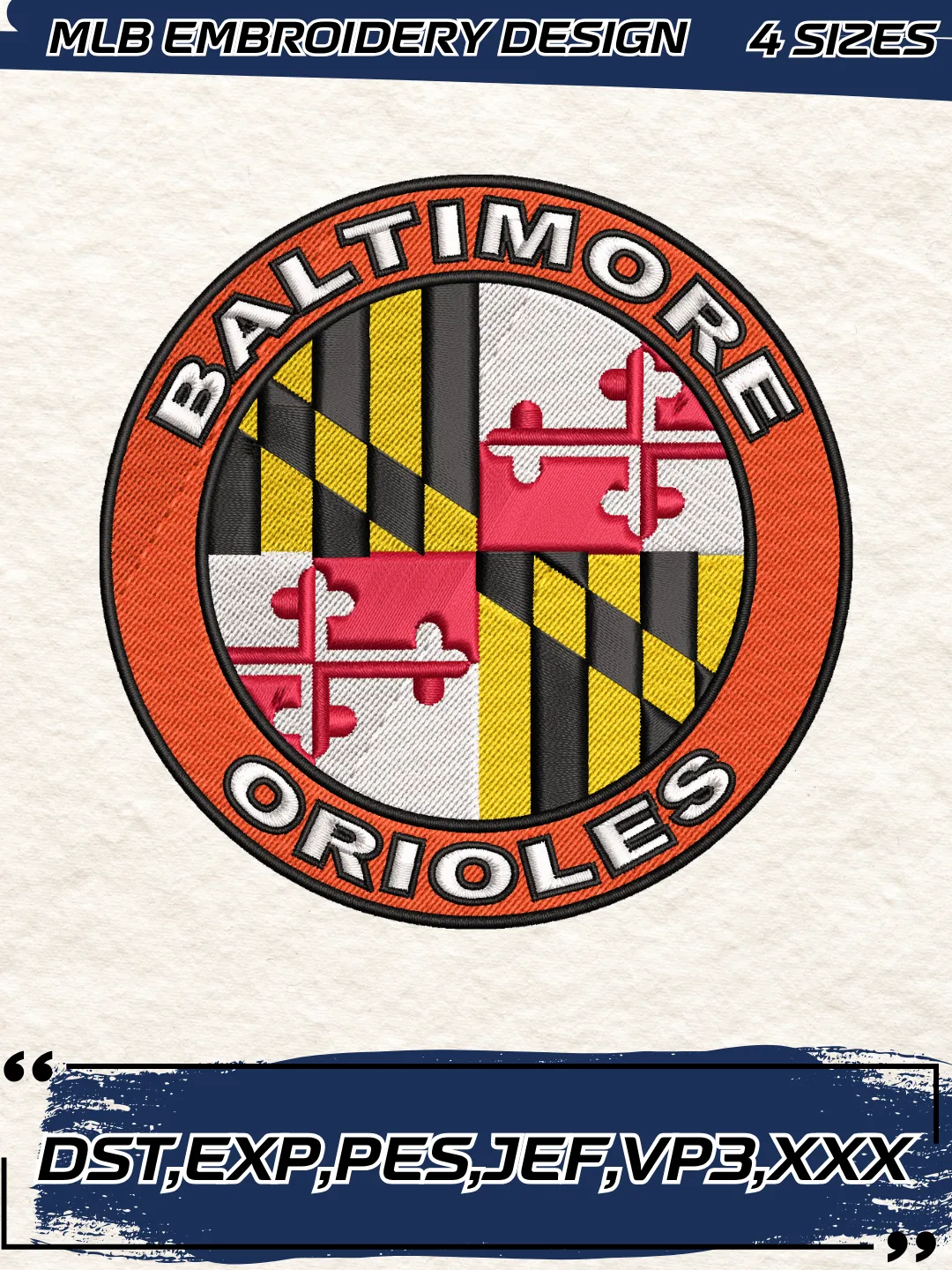 Baltimore Orioles Alternate Logo Embroidery Design Files,MLB Logo ...