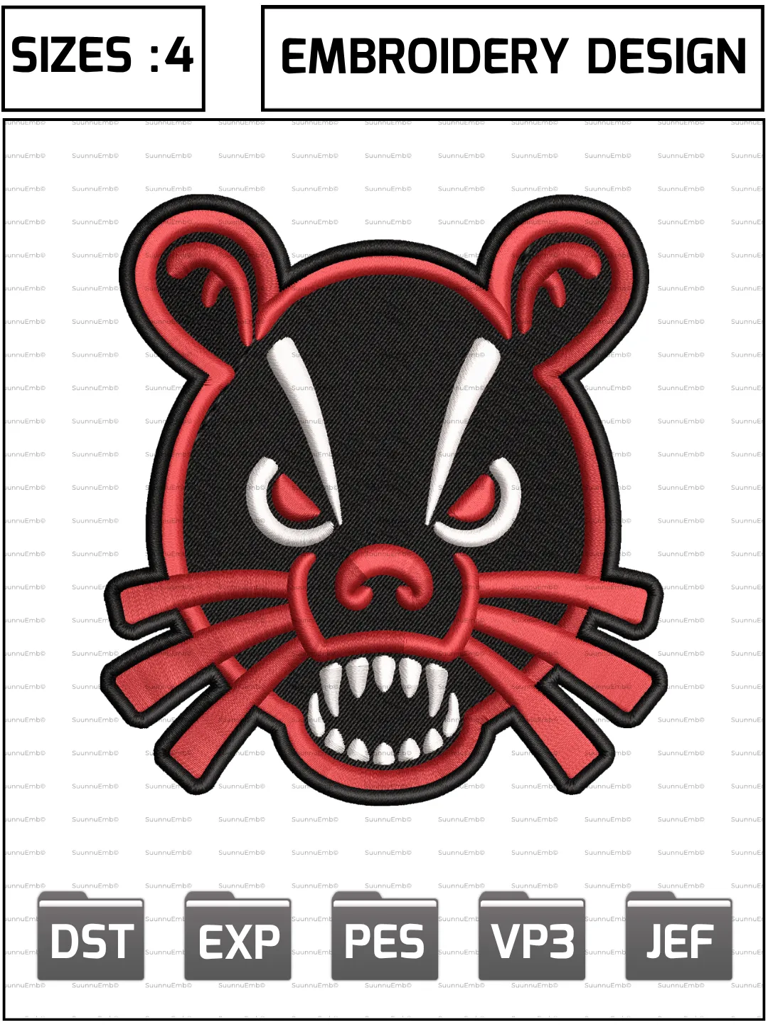 Cincinnati Bearcats Secondary Logo Embroidery Design,NCAA Logos Embroidery Design,NCAA Teams, Machine Embroidery Design File,4 Sizes, Digital Download
