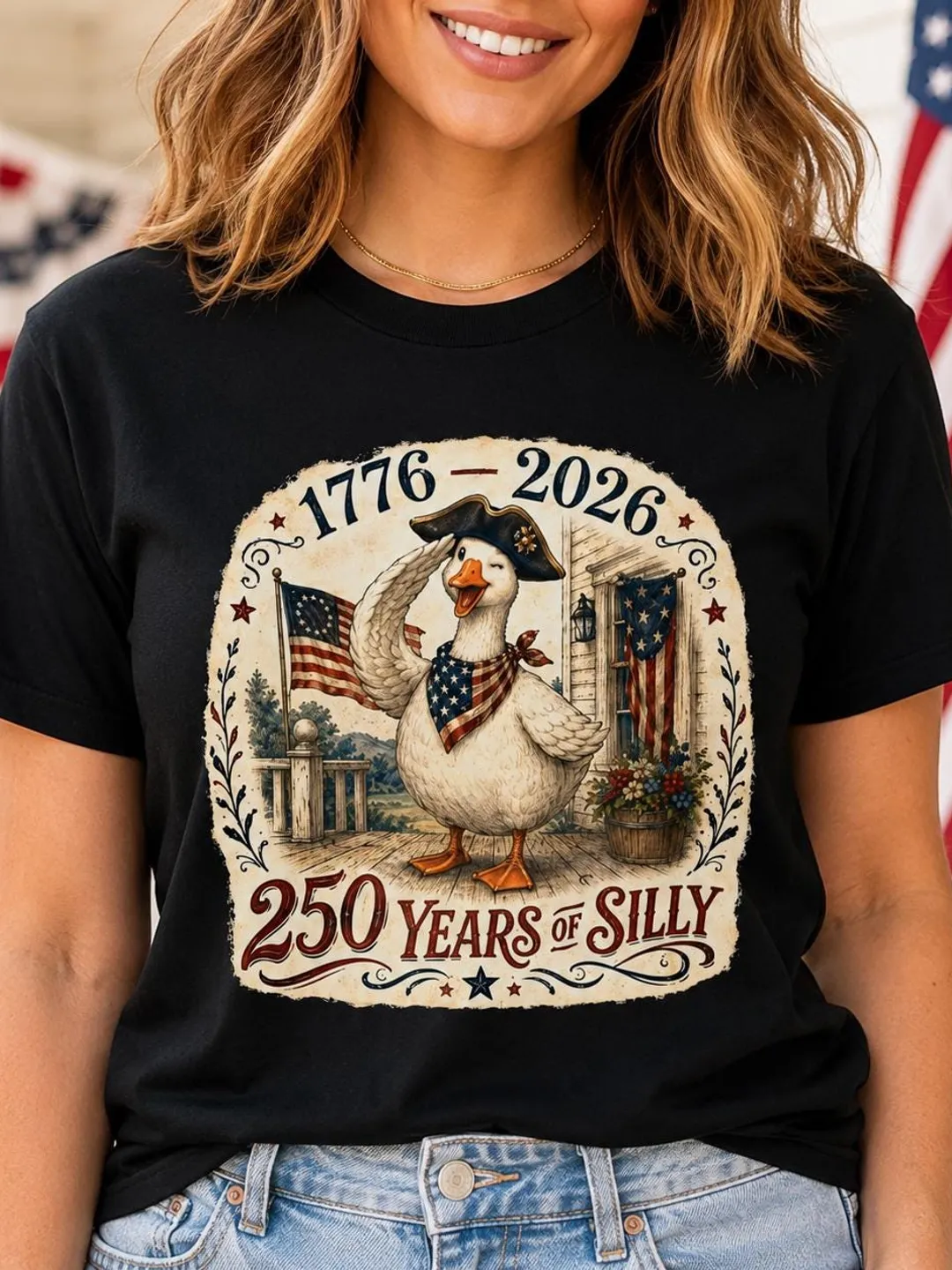 Silly Goose 250th Anniversary Shirt, Patriotic USA 1776-2026 Tee