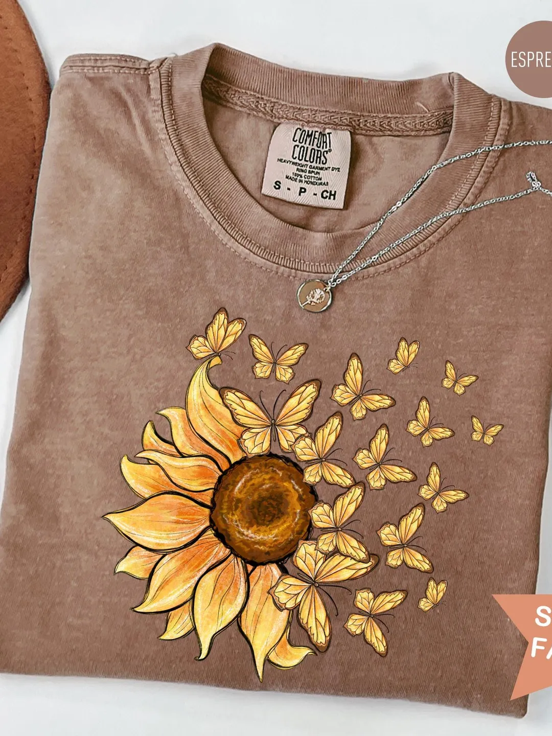 Comfort Colors® Sunflower Trendy Fall T-Shirt, Cute Shirt, Cute Women Fall Gift, Pumpkin Season Shirt, Cute Mother Gift, Beautiful Wife Gift
