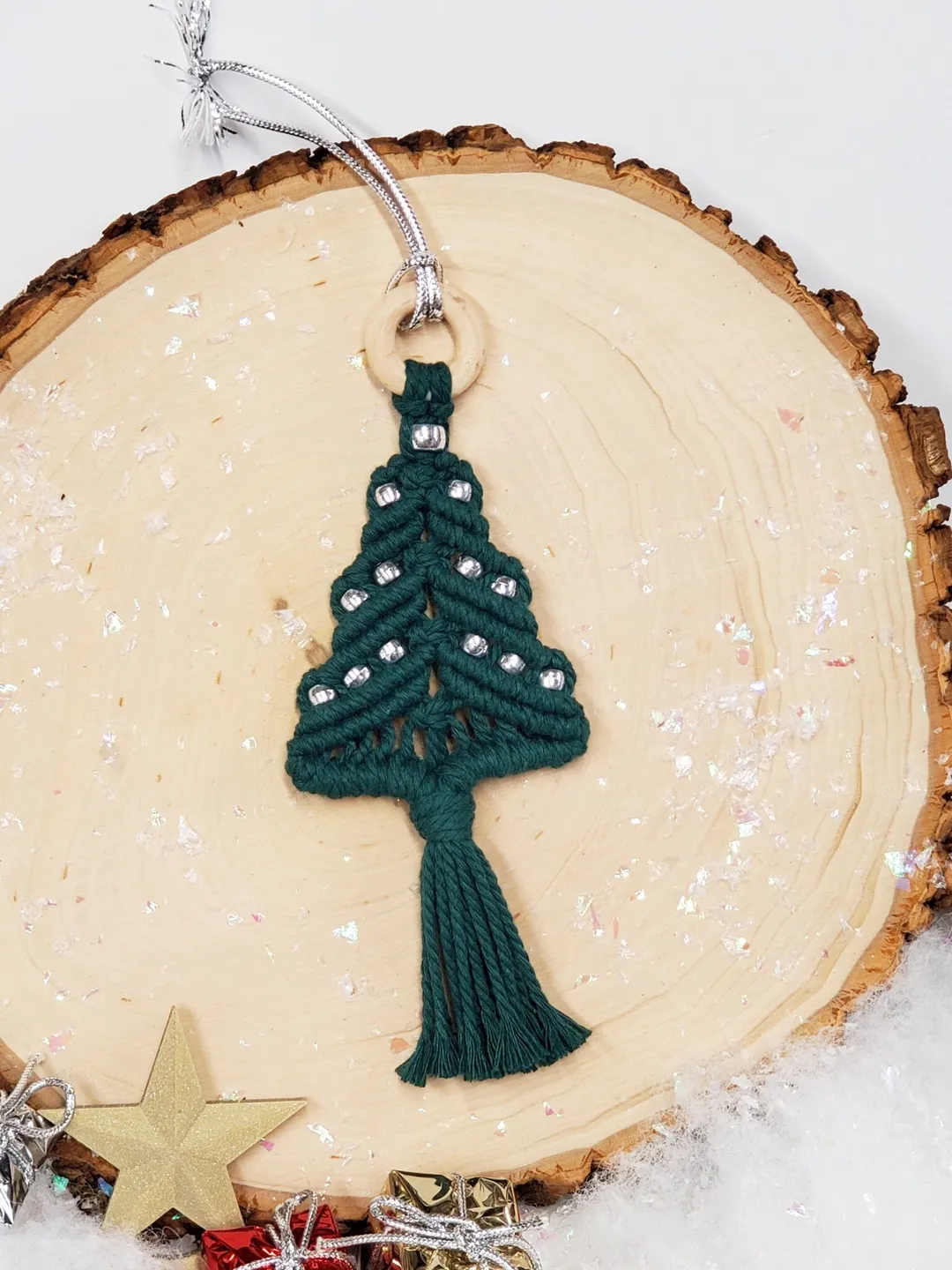 Macrame Tree Ornament Macrame Christmas Tree Macrame Christmas Ornaments Unbreakable Ornaments Holiday Car Charm Boho Tree Ornaments