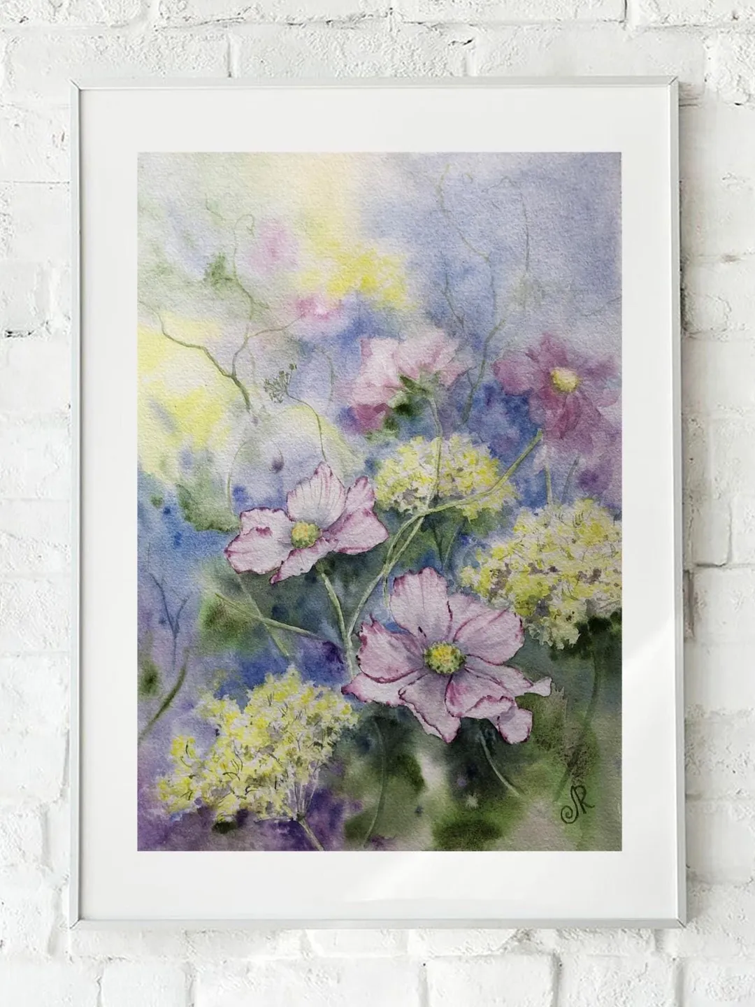Flowers Original Painting Wildflowers Watercolor Floral Wall Art Meadow Painting
