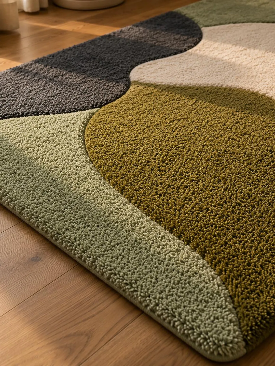 Hand Tufted Wool Area Rug, Abstract Organic Shape, Modern Living Room ...