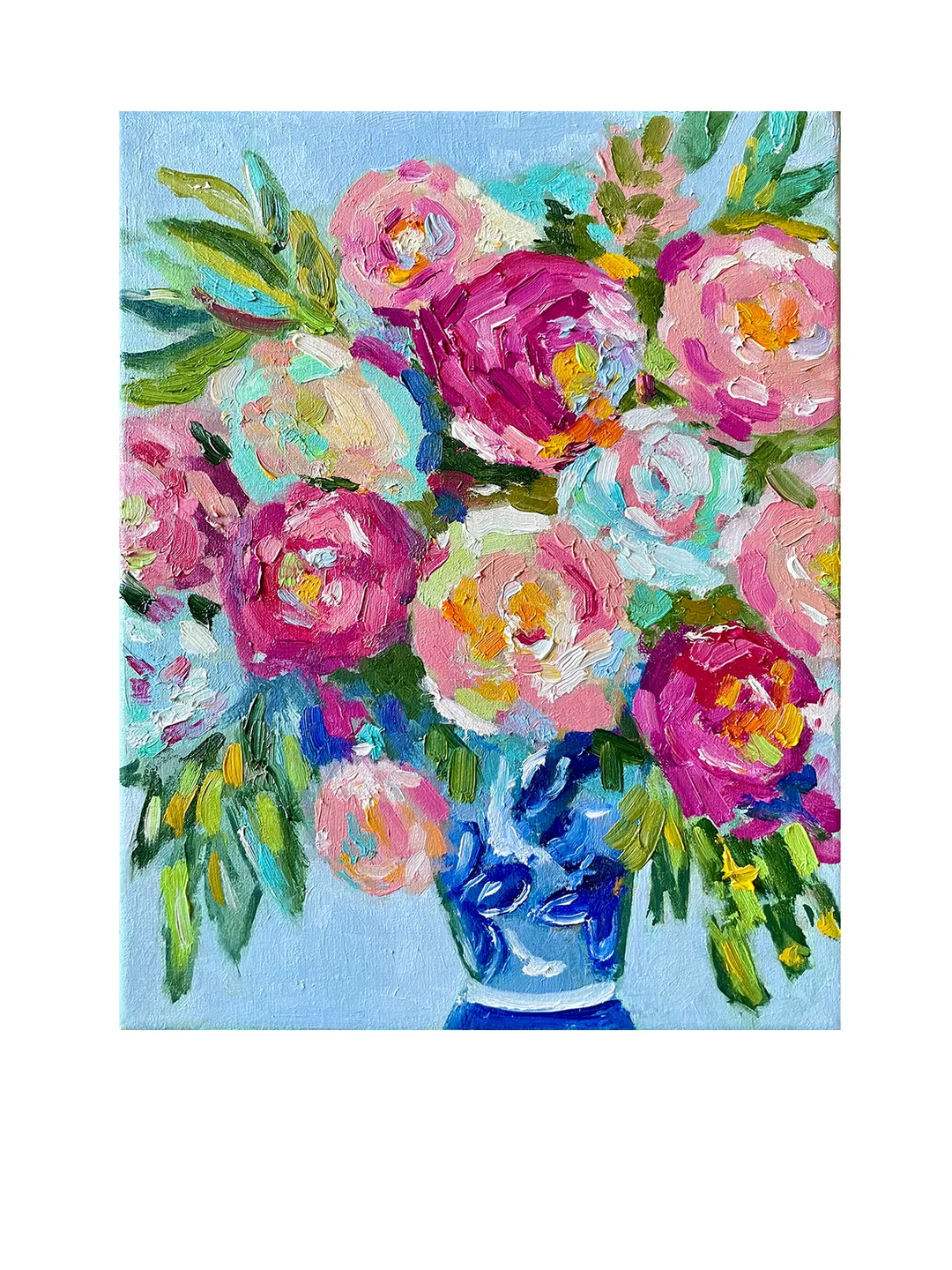 Peony painting Flowers Original oil painting on Canvas Floral boho fine art