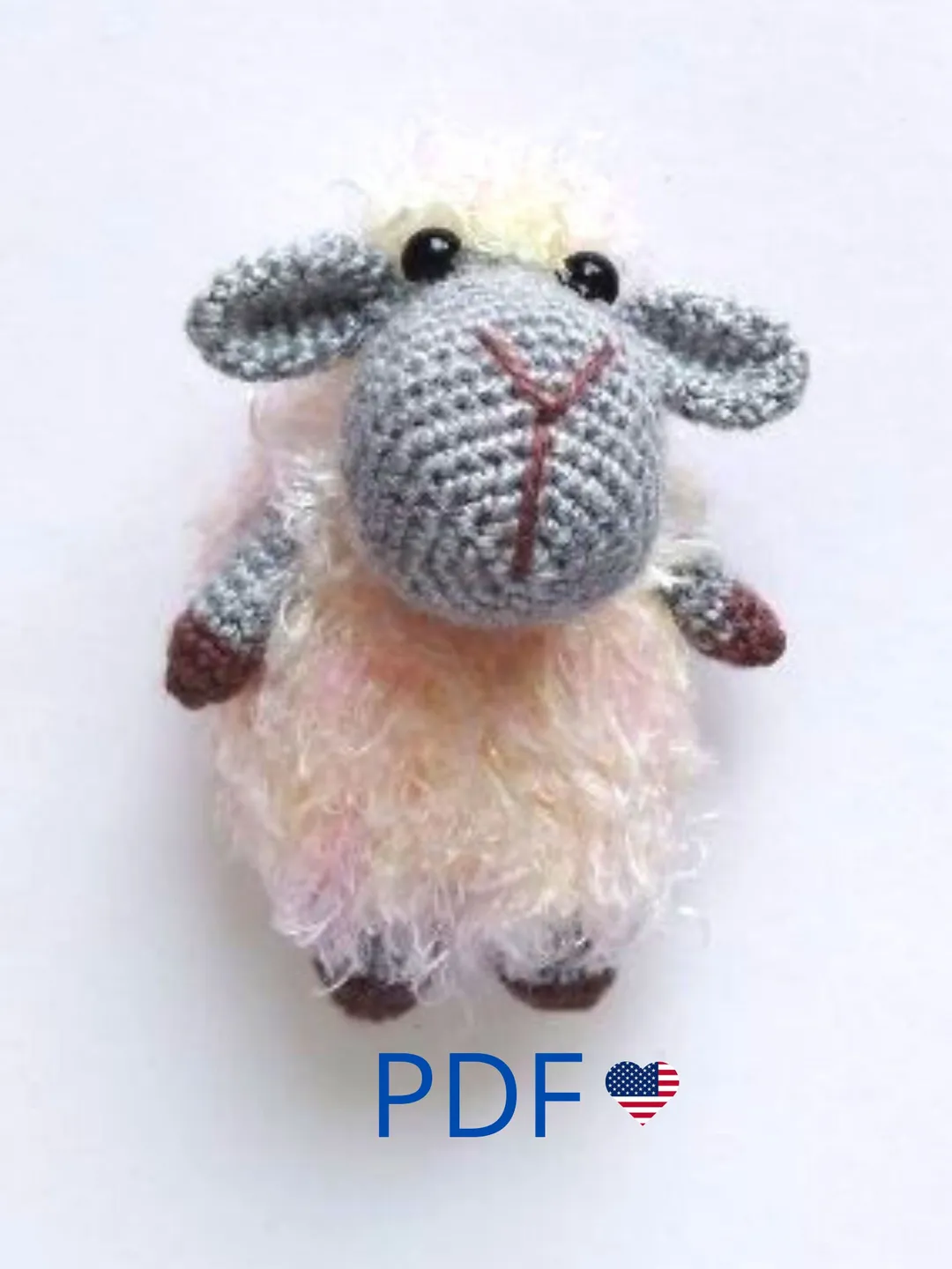 Crochet Sheep amigurumi pattern, PDF tutorial toy