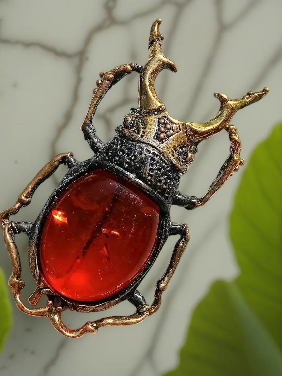 Amber Scarab Brooch Egypt Beetle Jewelry Gift Women Men Christmas Mother Day Gift Jewelry Autumn Bug Brooch Orange gold
