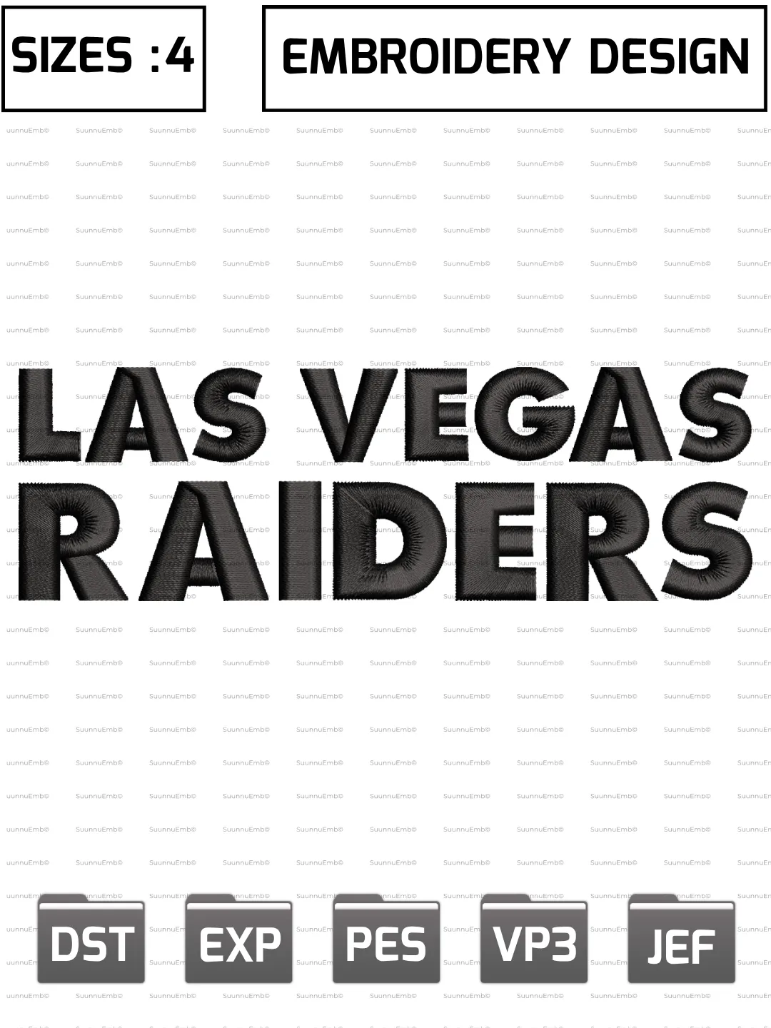 Las Vegas Raiders Wordmark Logo Embroidery Design,NFL Logos Embroidery Design,NFL Teams, Machine Embroidery Design File,4 Sizes, Digital Download